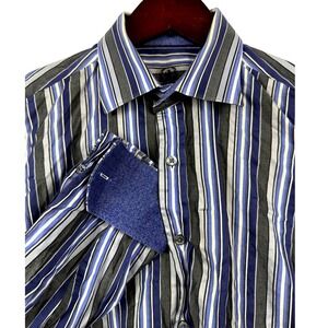 Bugatchi Uomo Classic Fit Striped Button Up Shirt Men's Long Sleeve